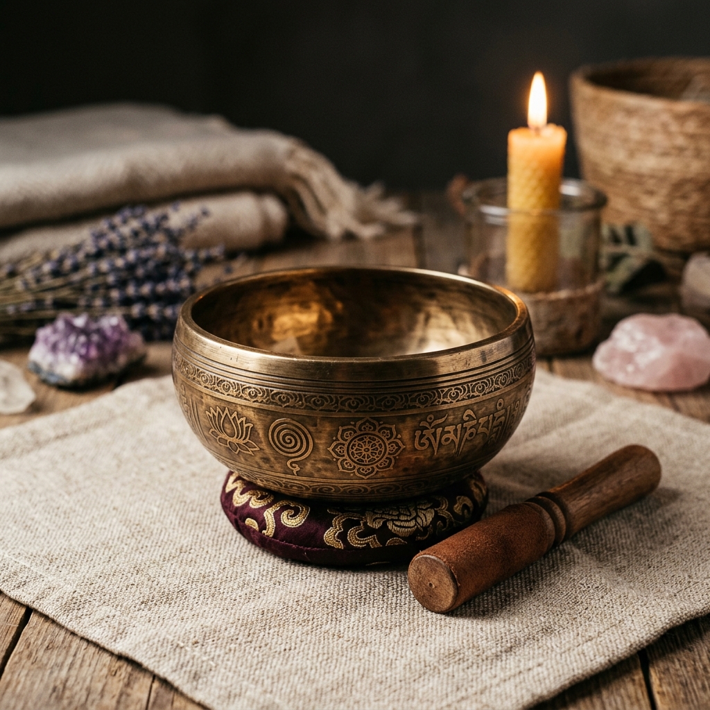 Etched Bronze Healing Bowl